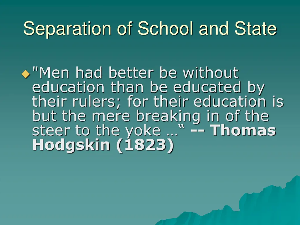 separation of school and state