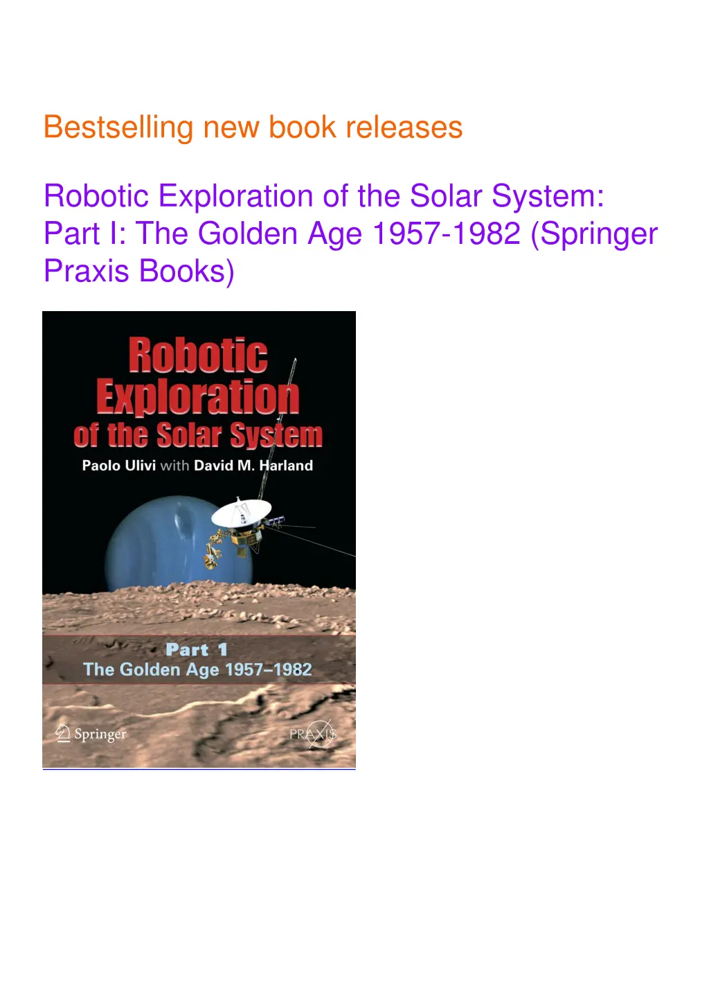 bestselling new book releases robotic exploration