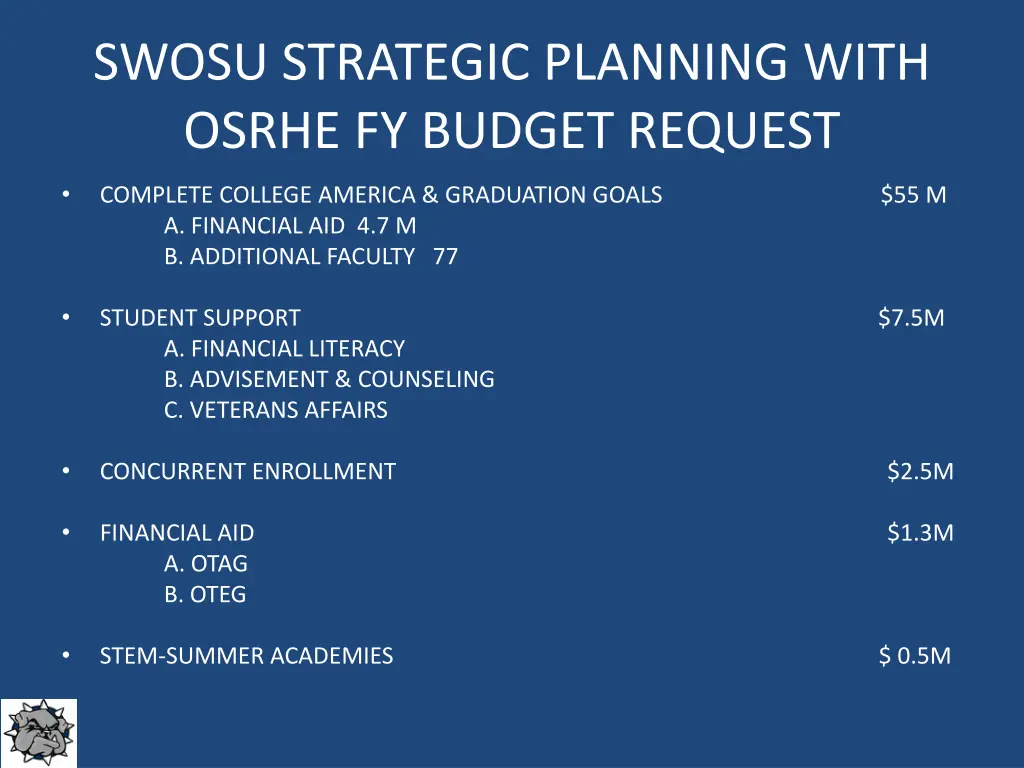 swosu strategic planning with osrhe fy budget