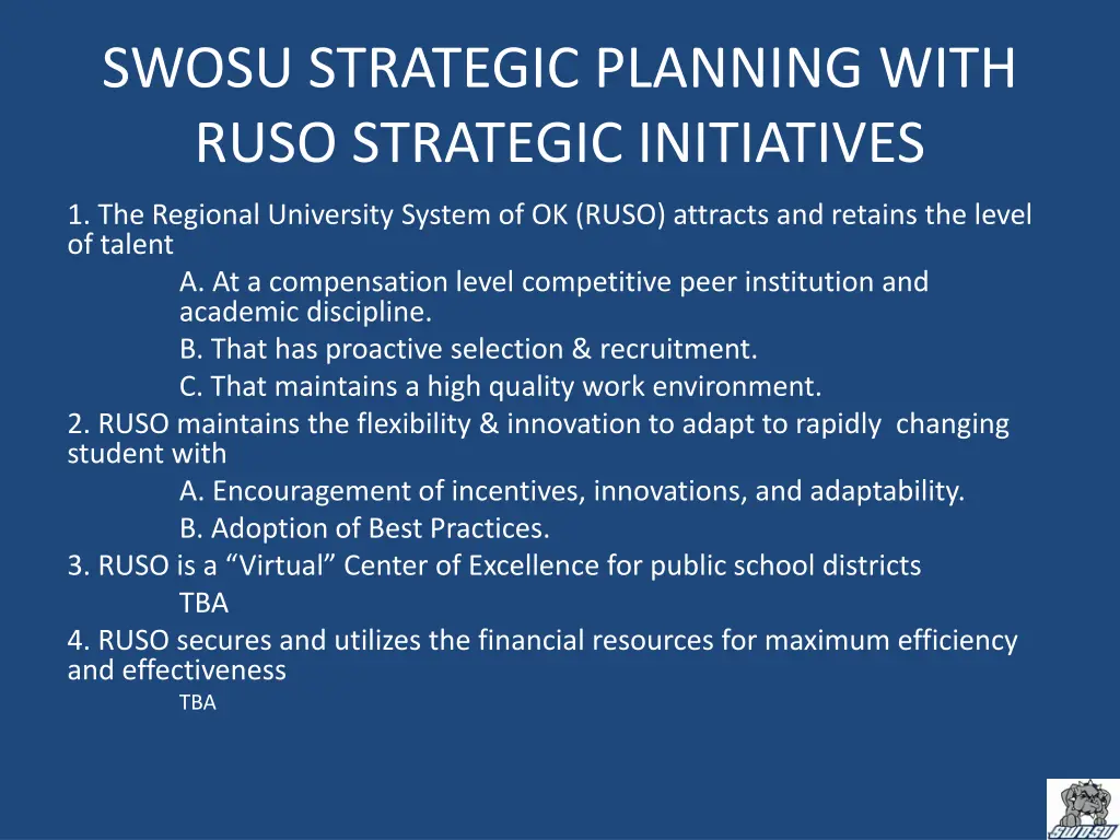 swosu strategic planning with ruso strategic