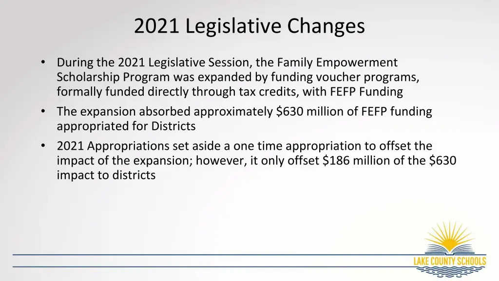 2021 legislative changes