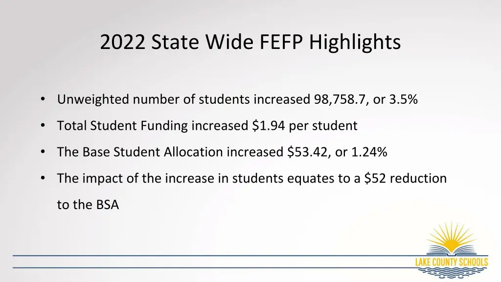 2022 state wide fefp highlights