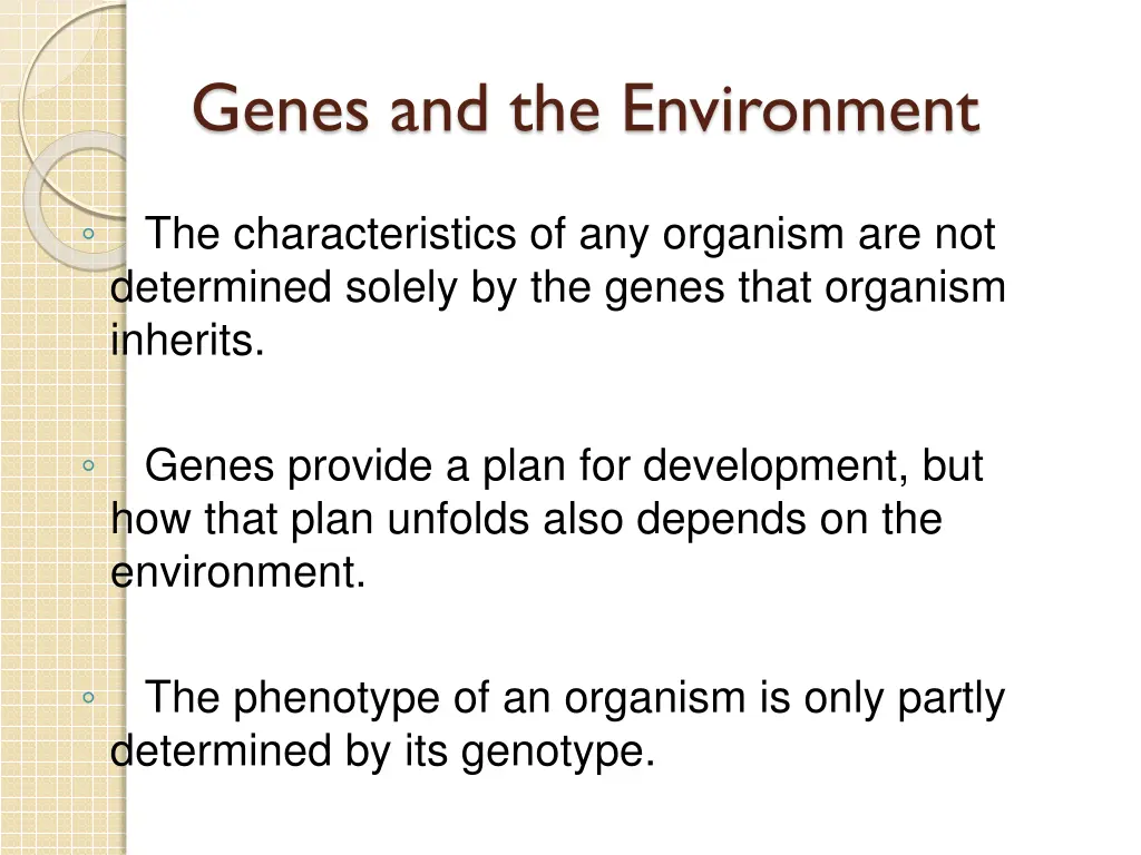 genes and the environment