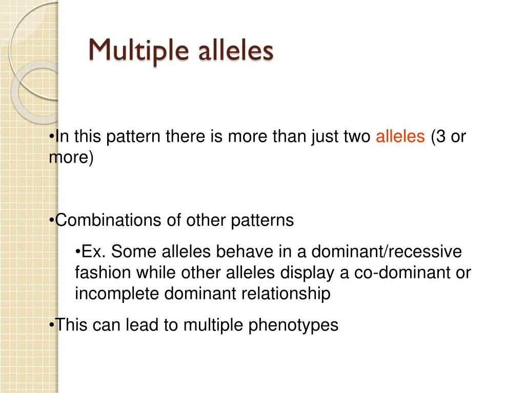 multiple alleles