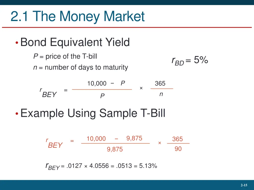 2 1 the money market 11