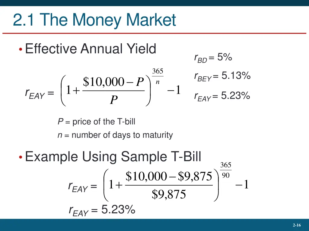 2 1 the money market 12