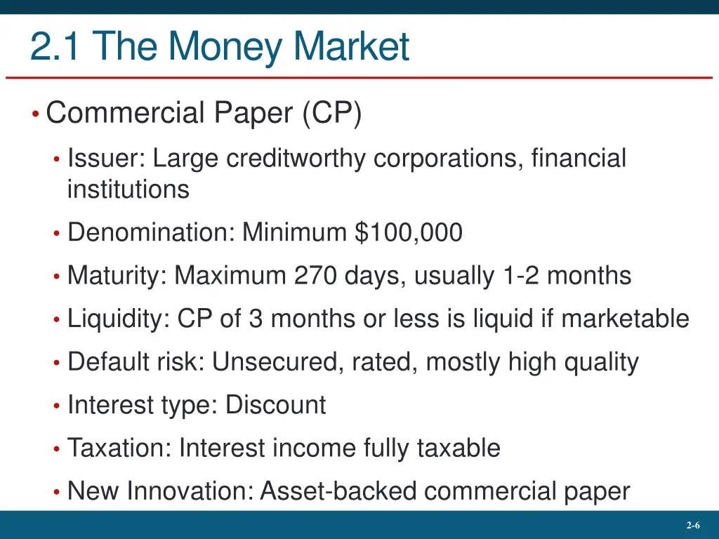 2 1 the money market 3