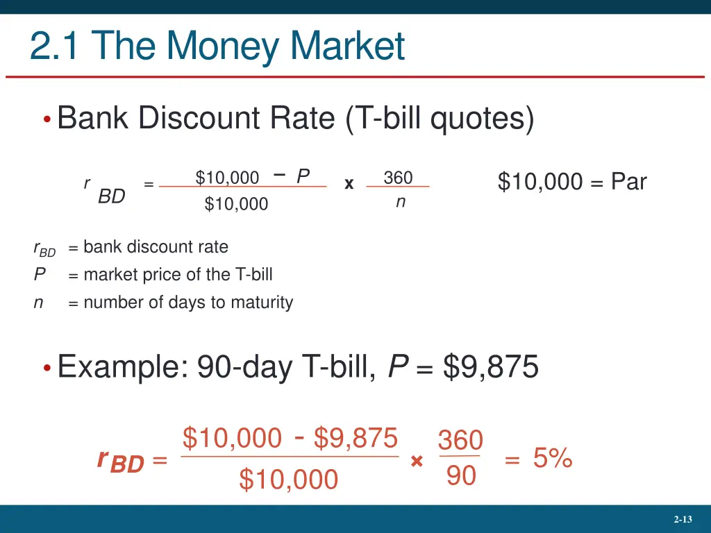 2 1 the money market 9