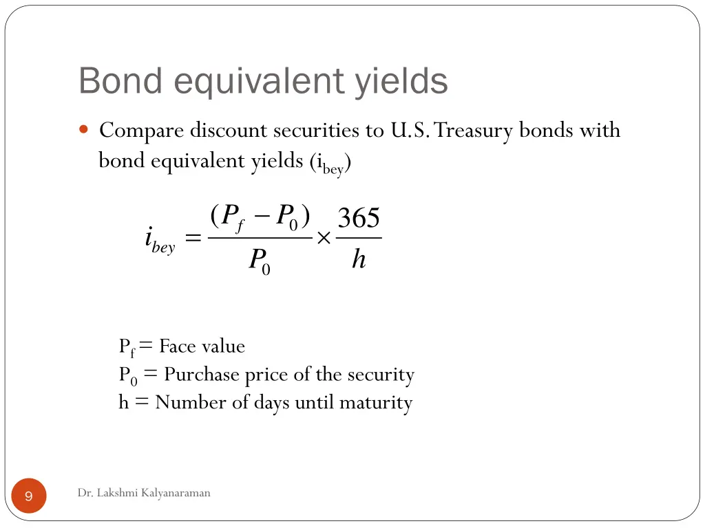 bond equivalent yields 1