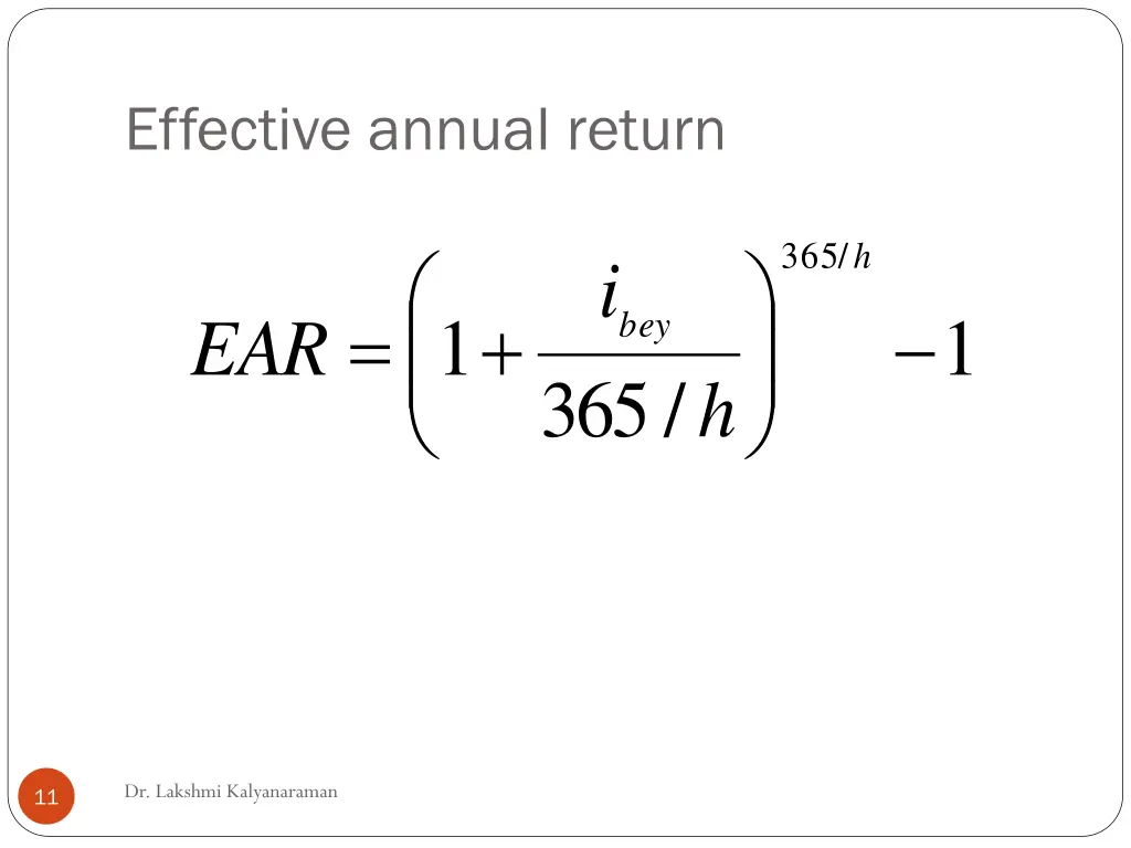 effective annual return 1