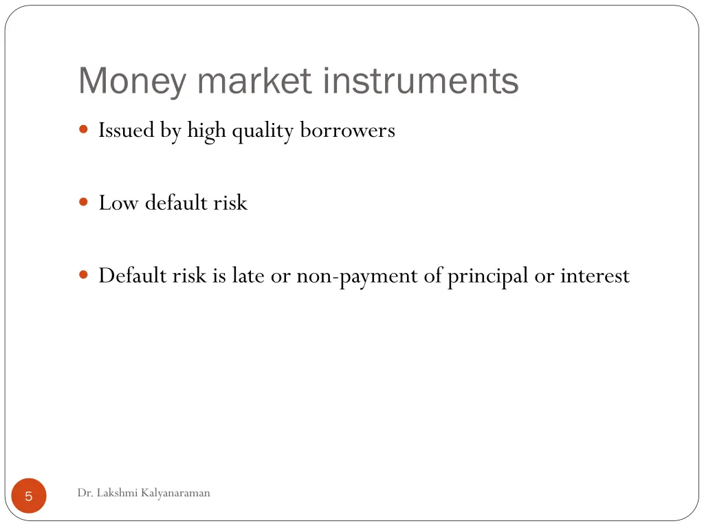 money market instruments 1