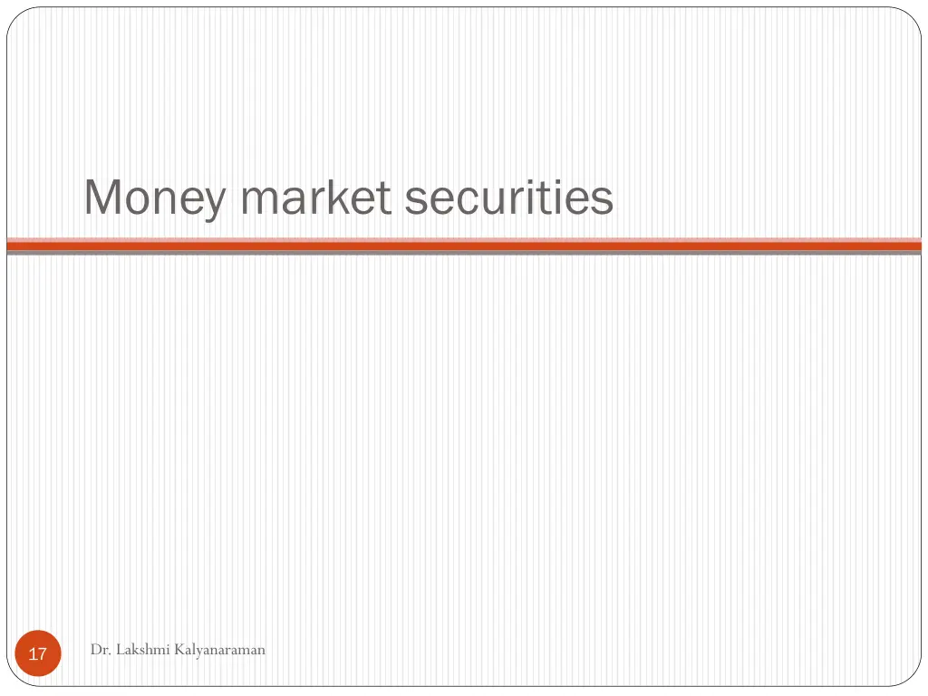 money market securities