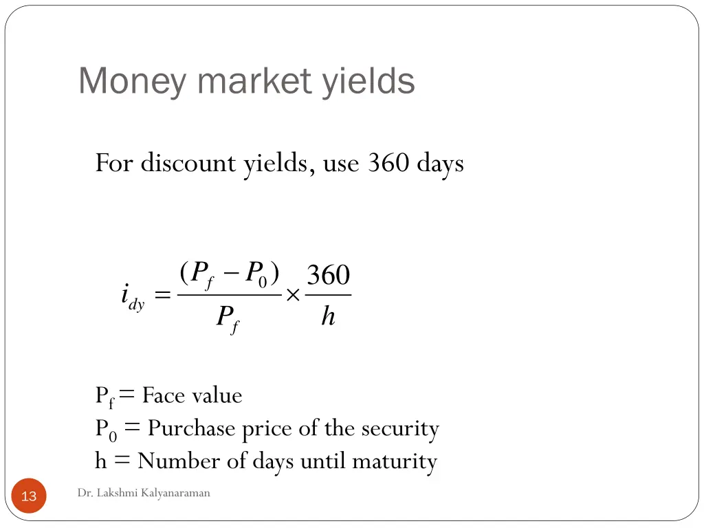 money market yields