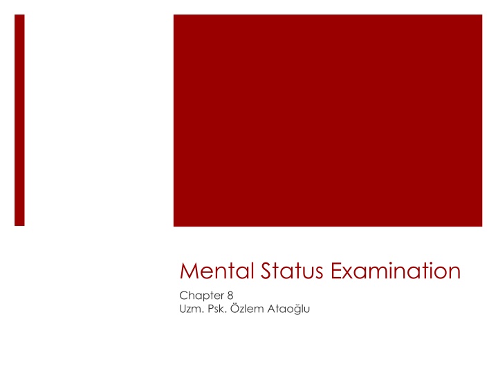 mental status examination chapter 8 uzm psk zlem