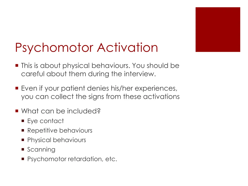 psychomotor activation