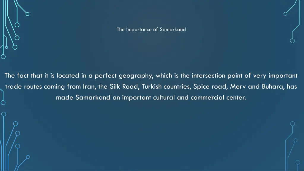 the mportance of samarkand