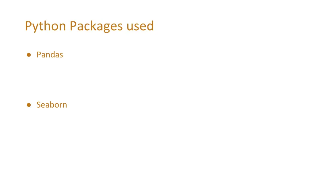 python packages used