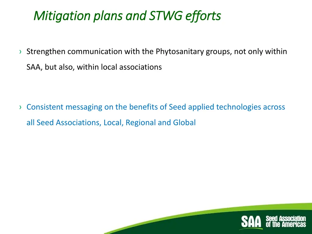 mitigation plans and stwg efforts mitigation 1