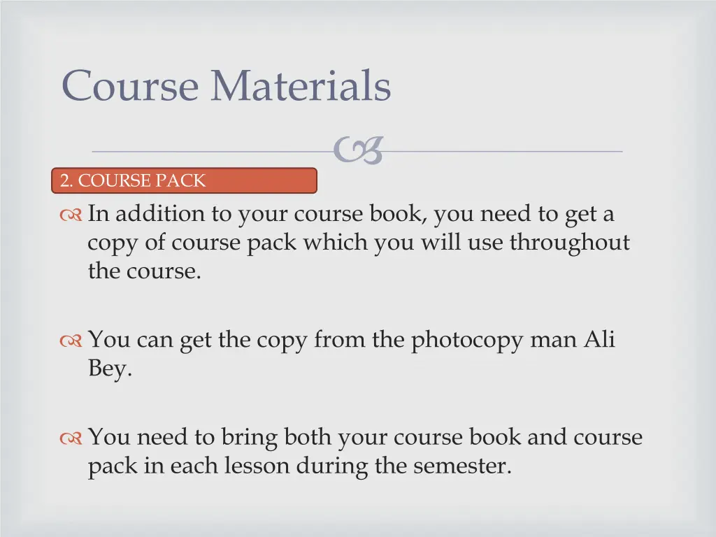 course materials 1