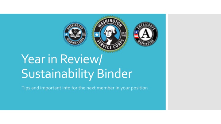 year in review sustainability binder