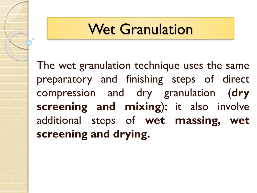 wet granulation 1