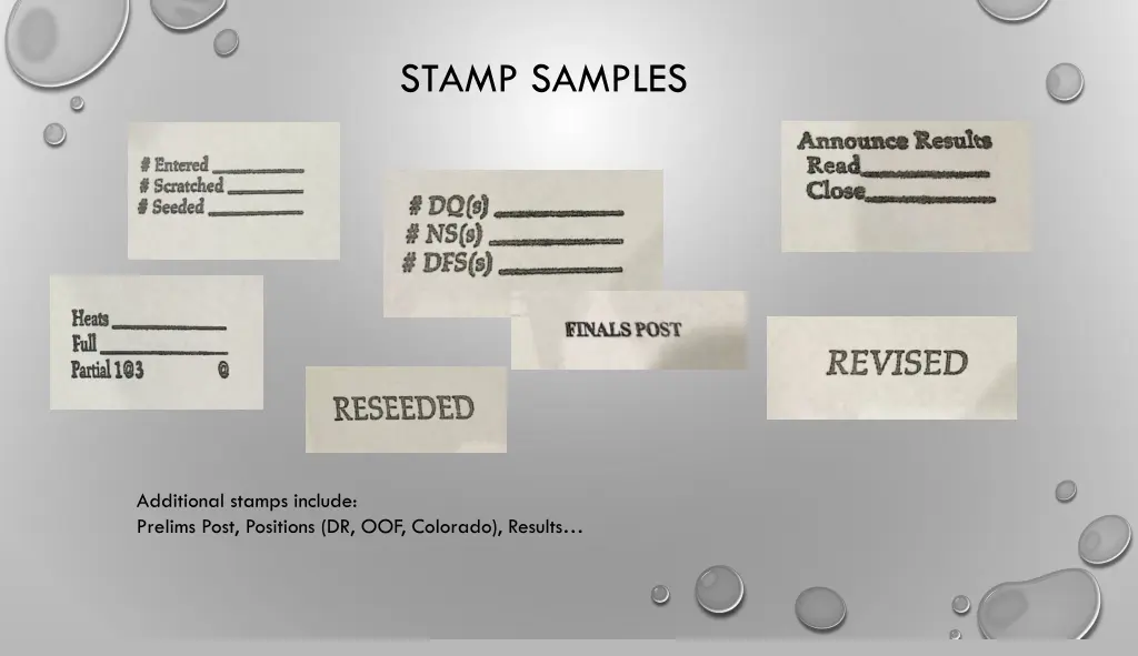 stamp samples