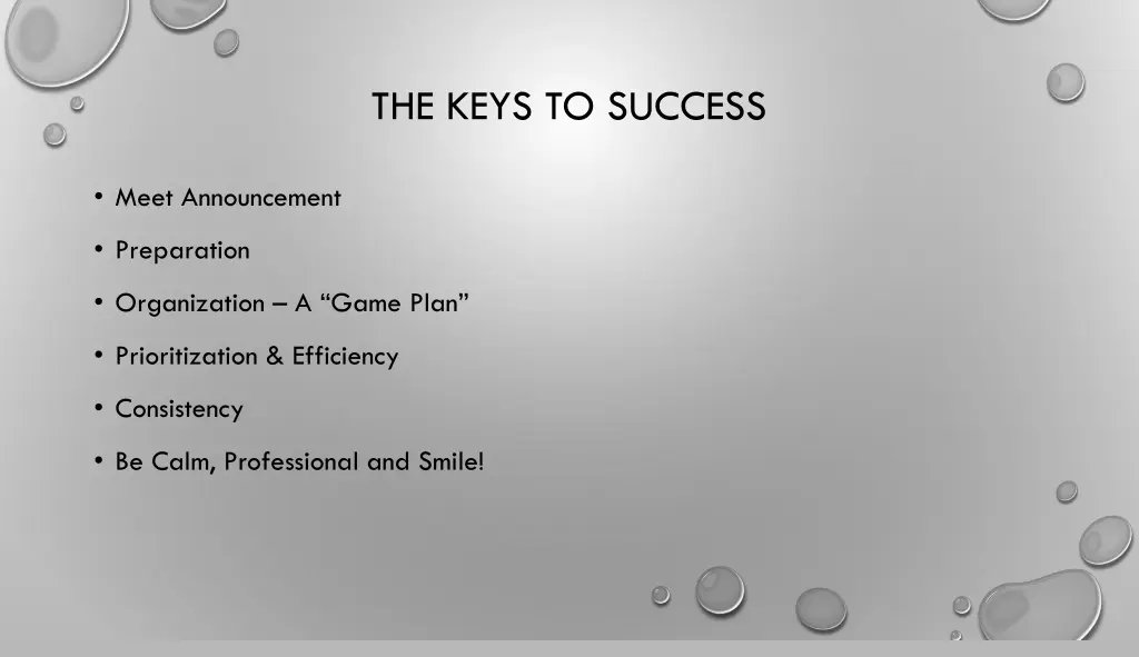 the keys to success