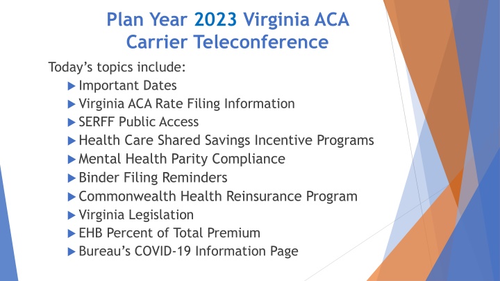 plan year 2023 virginia aca carrier