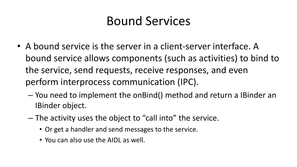 bound services