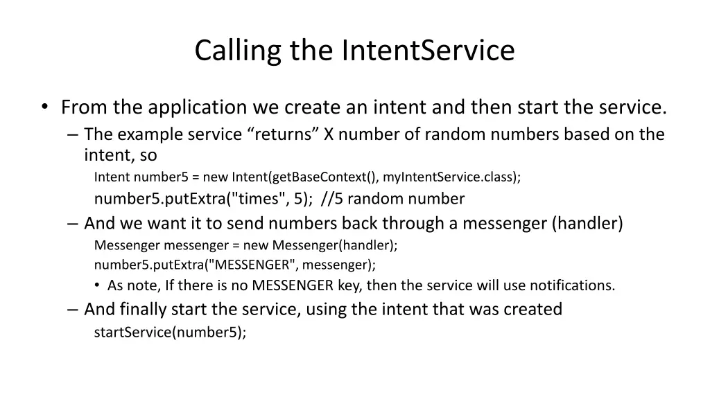 calling the intentservice