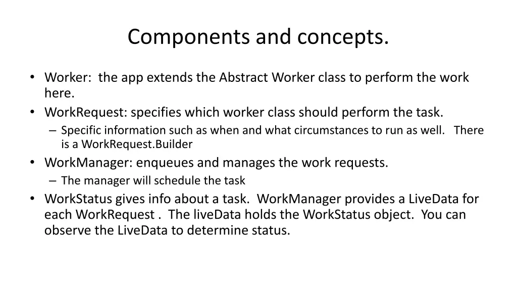 components and concepts