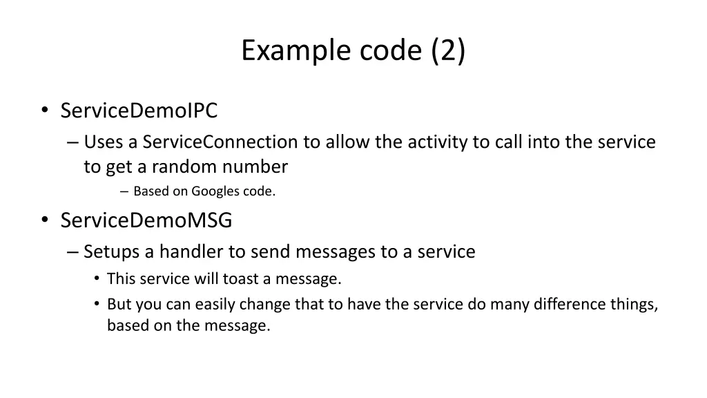 example code 2