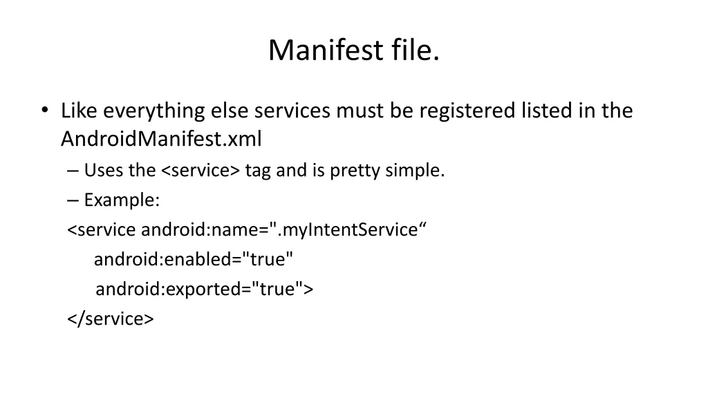 manifest file