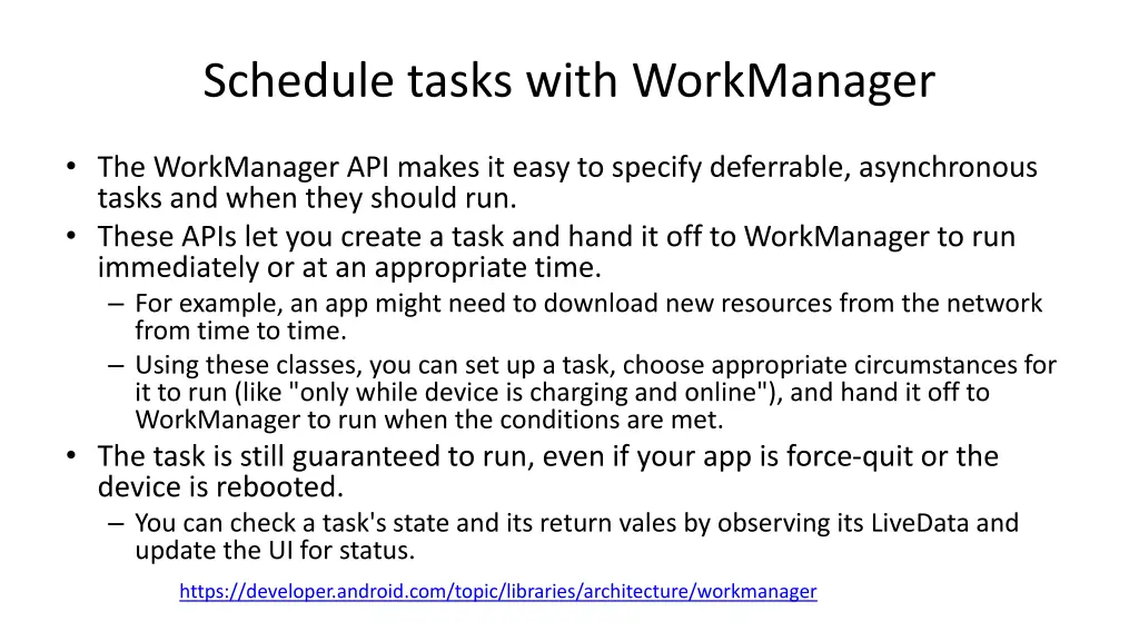 schedule tasks with workmanager