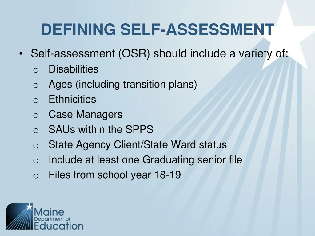 defining self assessment