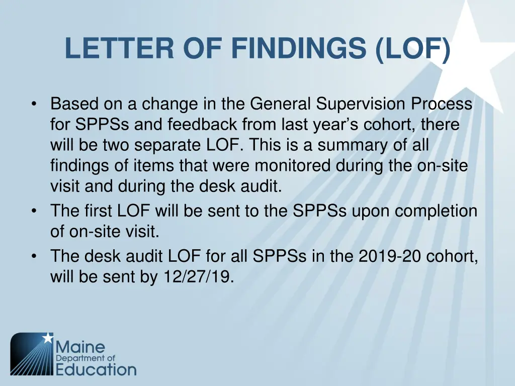 letter of findings lof