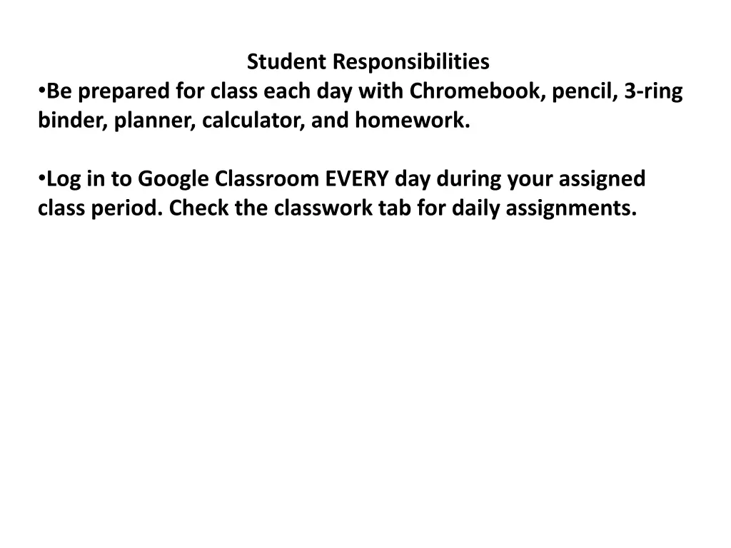 student responsibilities