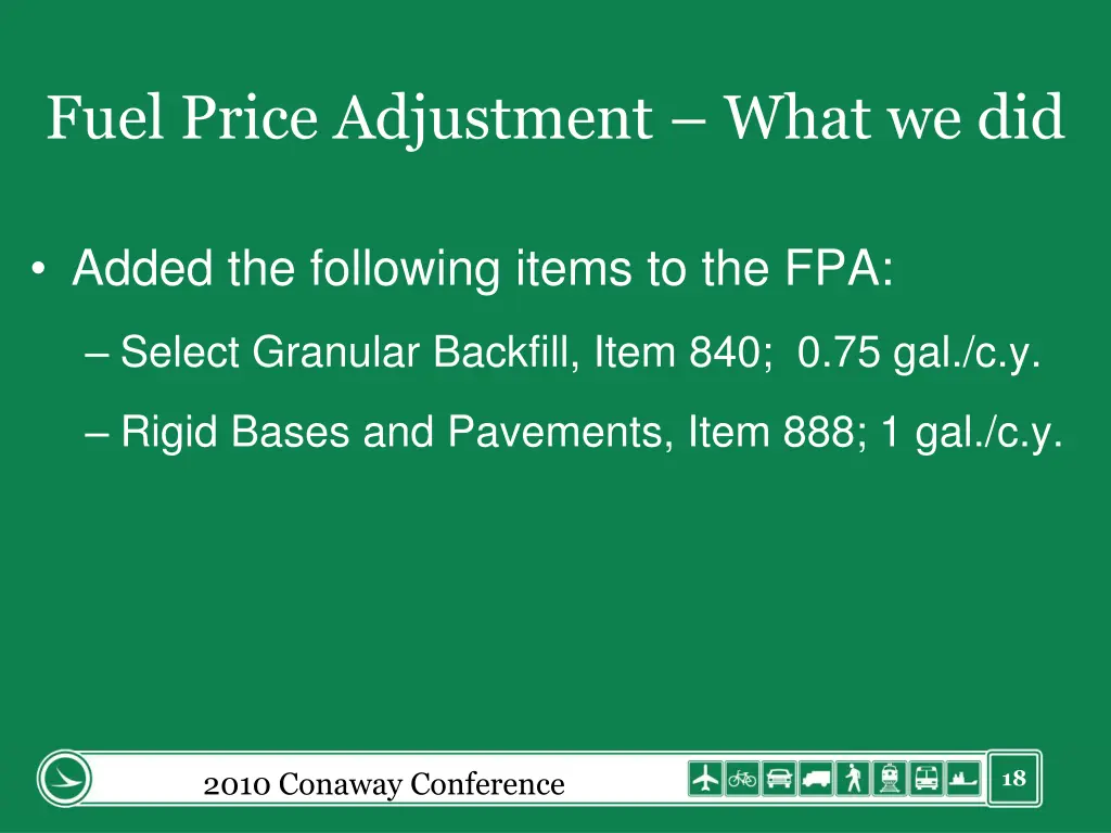 fuel price adjustment what we did