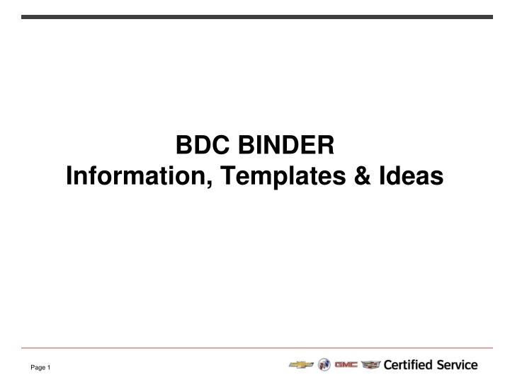 bdc binder