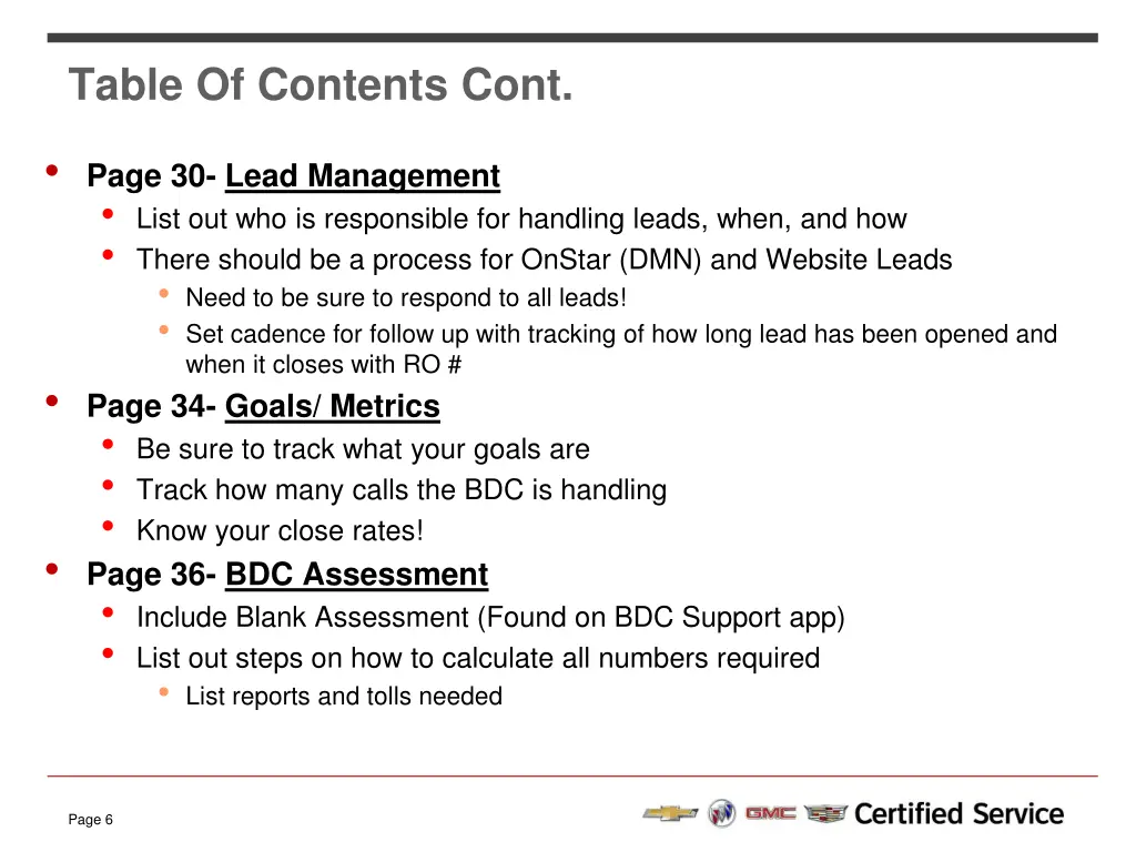 table of contents cont 1