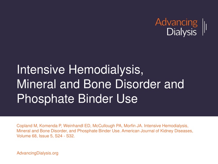 intensive hemodialysis mineral and bone disorder