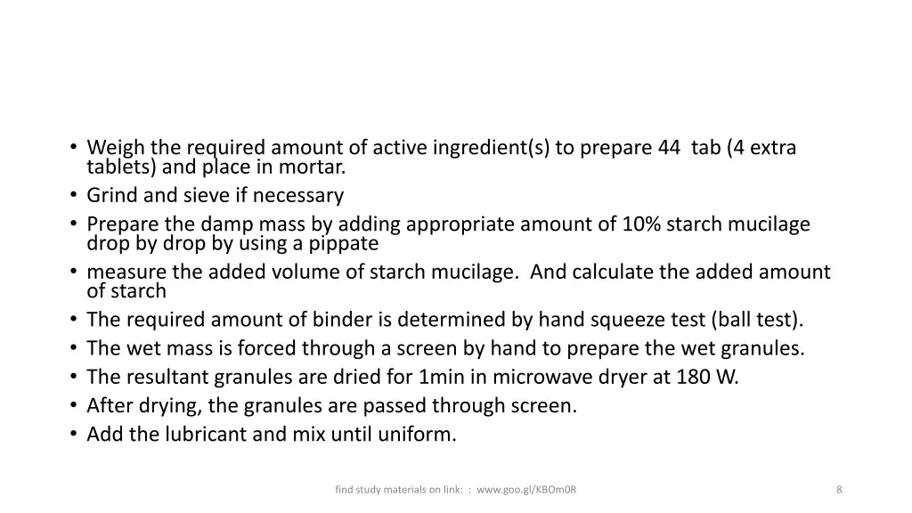 weigh the required amount of active ingredient