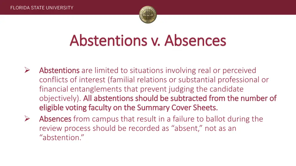 abstentions v absences abstentions v absences