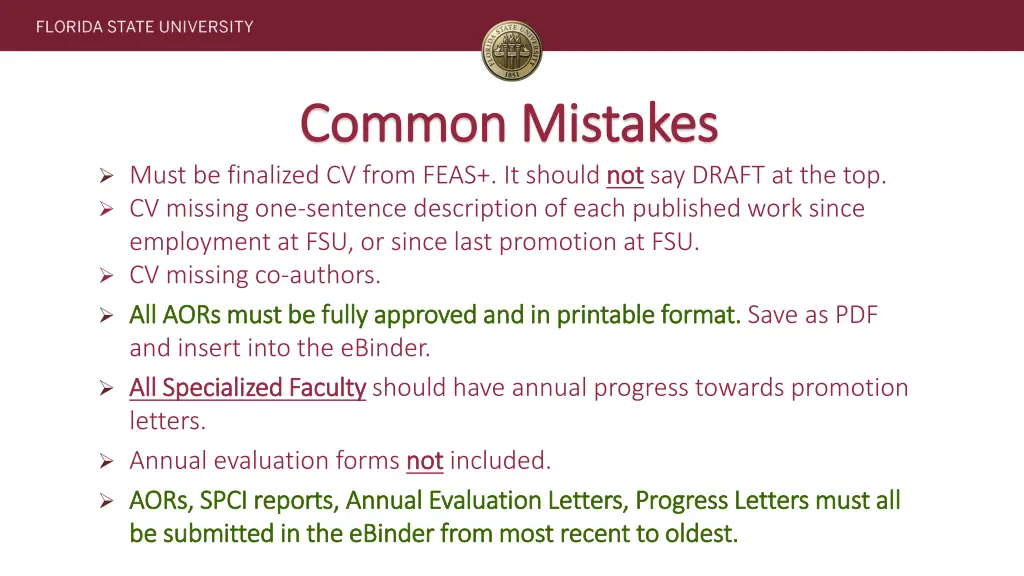 common mistakes common mistakes must be finalized