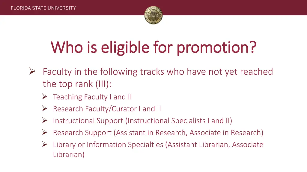 who is eligible for promotion who is eligible