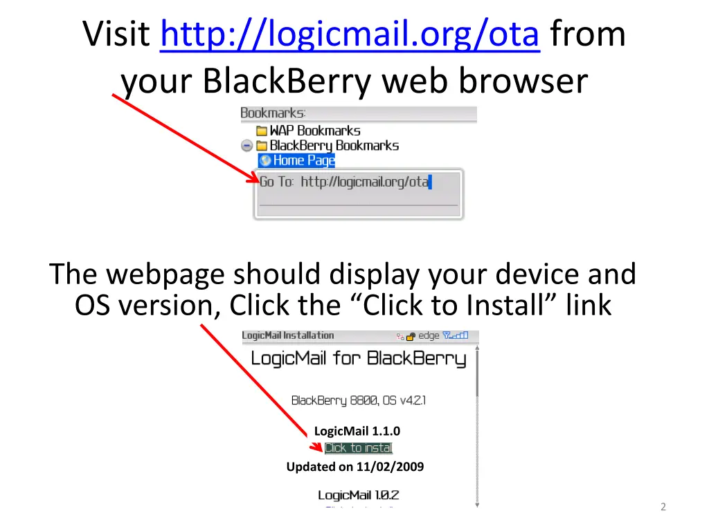 visit http logicmail org ota from your blackberry