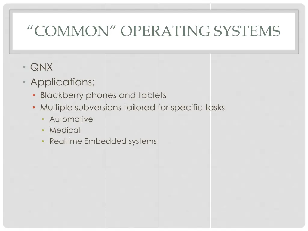 common operating systems 2