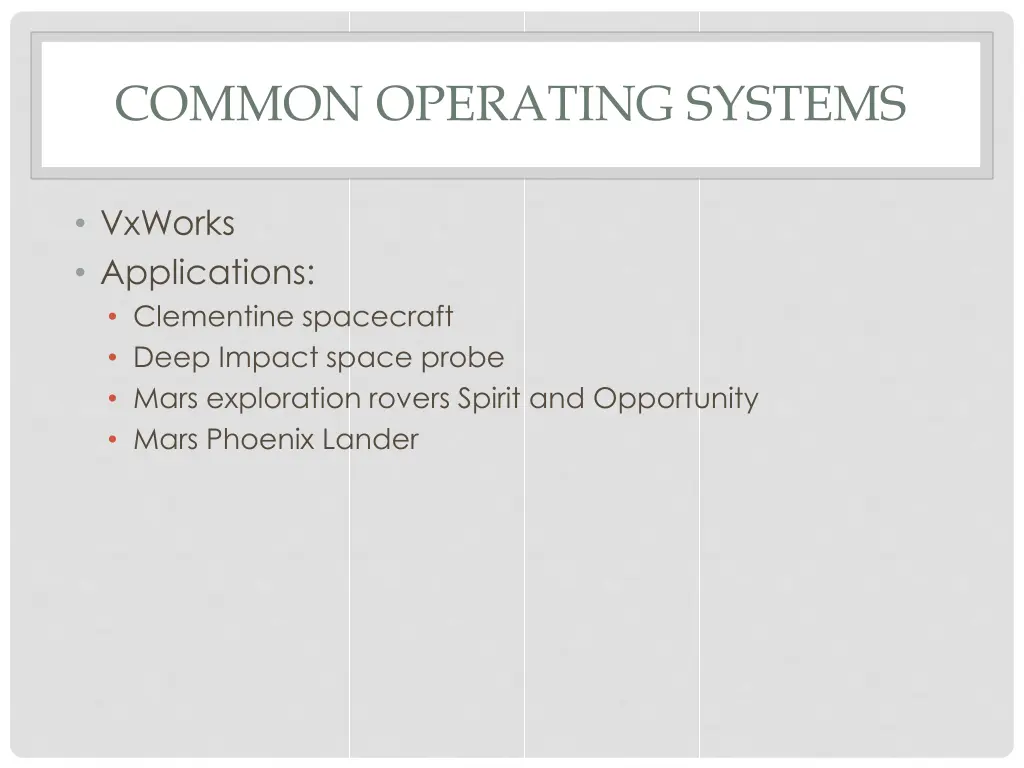 common operating systems