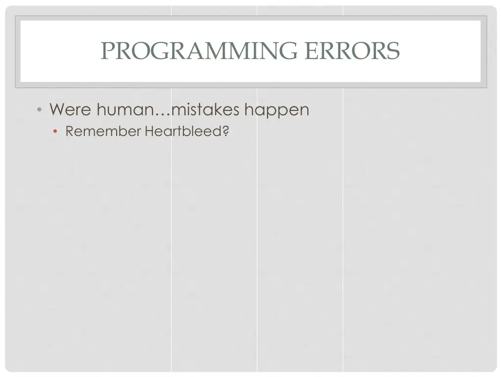 programming errors