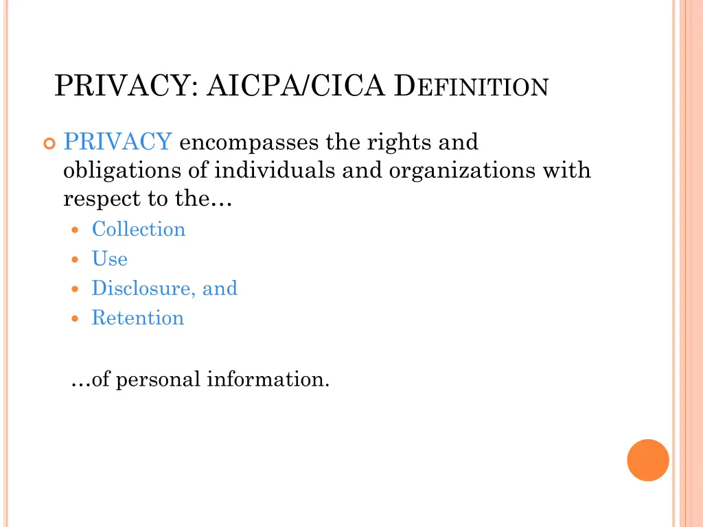 privacy aicpa cica d efinition